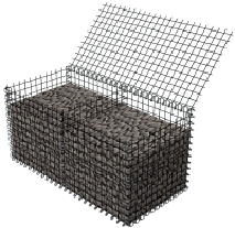 Two Gabion Baskets Filled with Stone