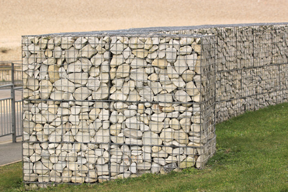 curved coastal gabion