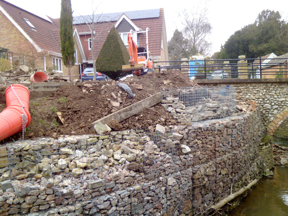 gabion wall in construction image