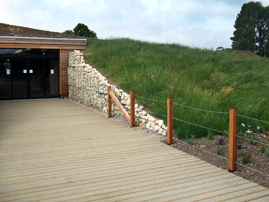 angled gabion wall