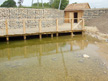 gabion wall and water